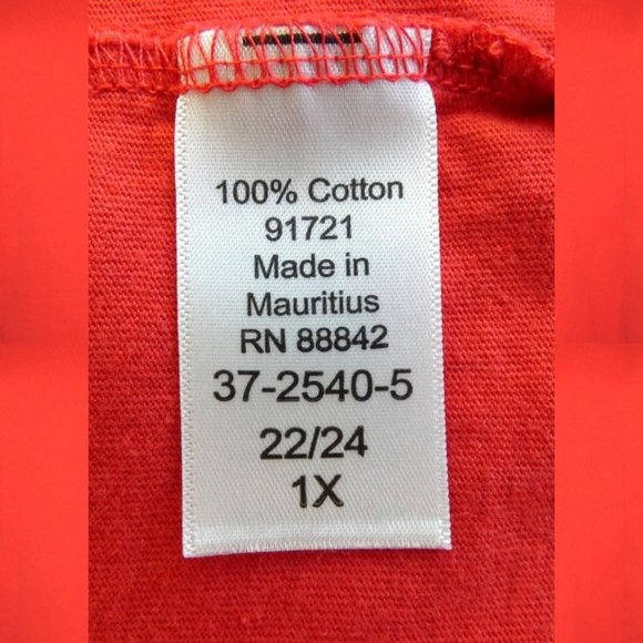 Roaman's Coral Cold Shoulder Top Size 22/24 - Picture 8 of 8